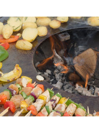 Braciere da giardino, Barbecue con griglia con foro per wok in acciaio - G1 Basic grafite