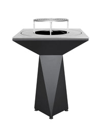 Braciere da giardino, Barbecue con foro per wok, griglia con gambe in acciaio e copertura protettiva - G1 Basic grafite