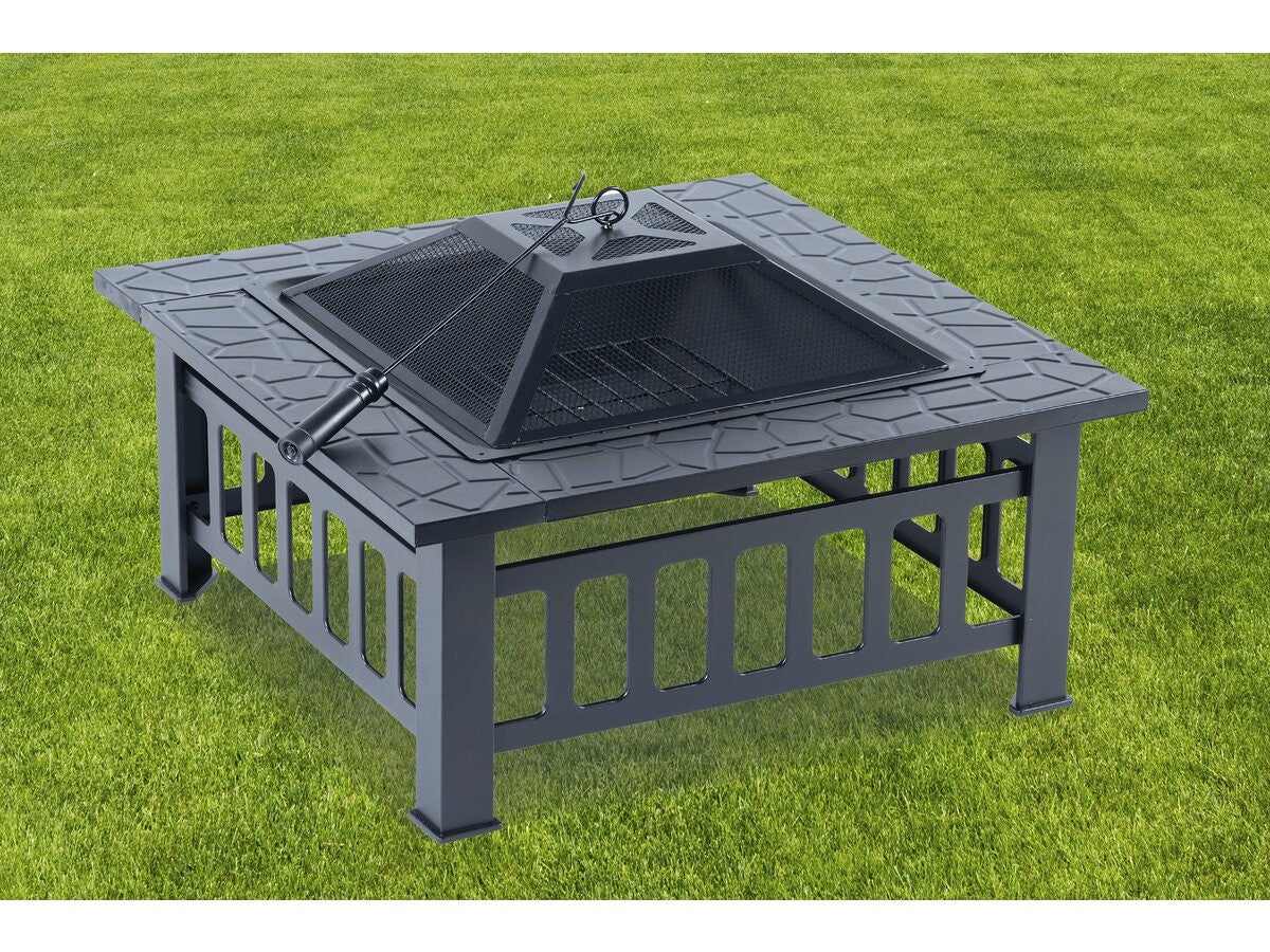 Braciere barbecue 3 in 1 con copertura anti-brace "Flaméo" - Nero
