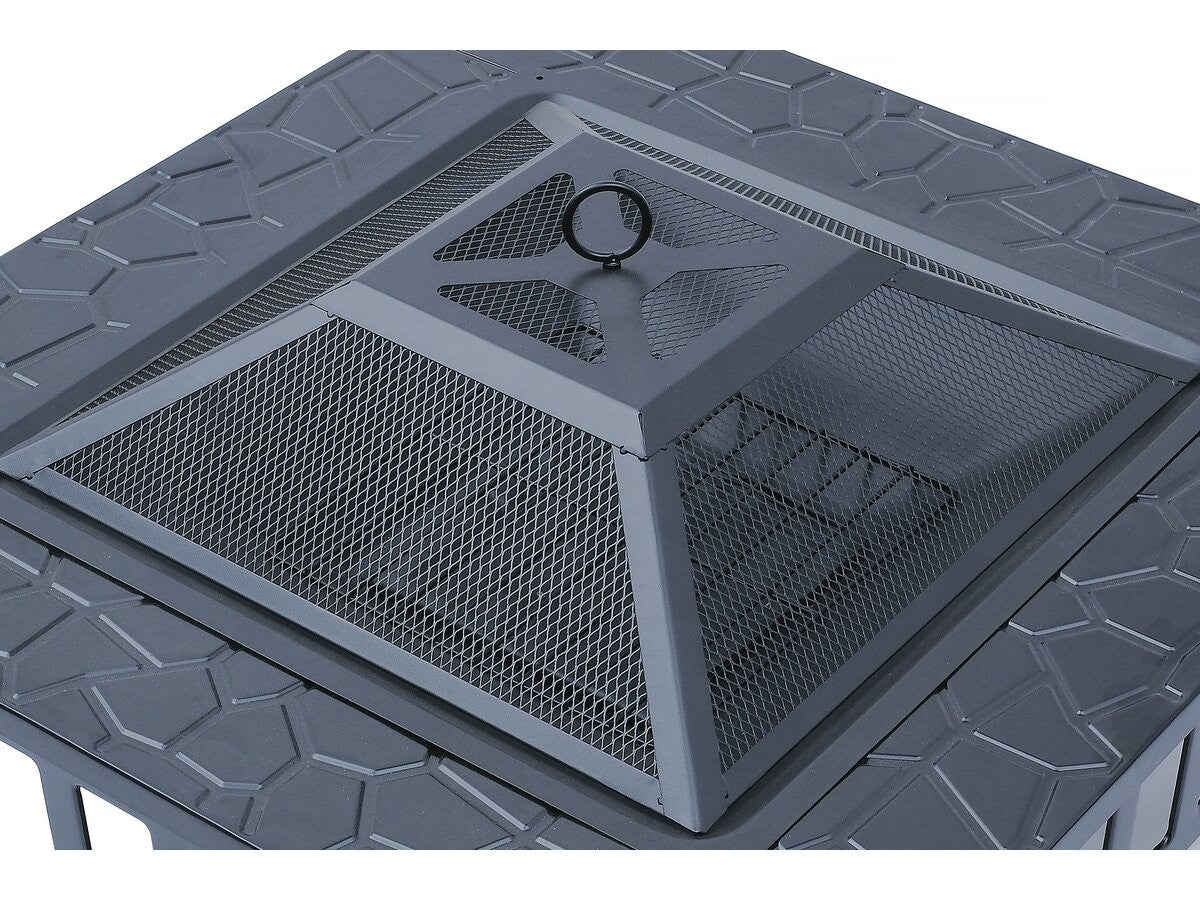 Braciere barbecue 3 in 1 con copertura anti-brace "Flaméo" - Nero