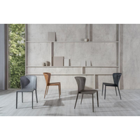 Break, set da quattro sedie in similcuoio grigio scuro