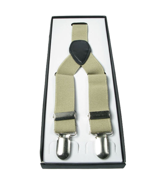 Bretelle Beige Uomo Donna Con Clip Unisex Elasticizzate Regolabili Braces         