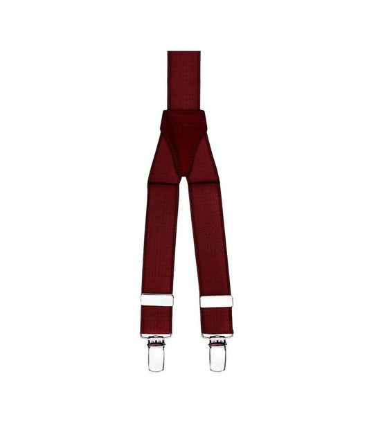 Bretelle Elasticizzate Tinta Unita Uomo Donna Cinghia Regolabile Bordeaux         