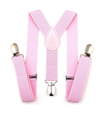 Bretelle Elasticizzate Tinta Unita Uomo Donna Cinghia Regolabile Rosa         