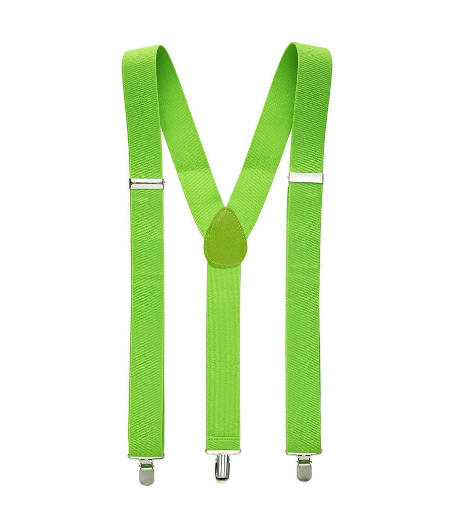 Bretelle Elasticizzate Tinta Unita Uomo Donna Cinghia Regolabile Verdi         