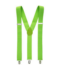 Bretelle Elasticizzate Tinta Unita Uomo Donna Cinghia Regolabile Verdi         