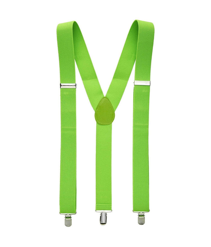 Bretelle Elasticizzate Tinta Unita Uomo Donna Cinghia Regolabile Verdi         