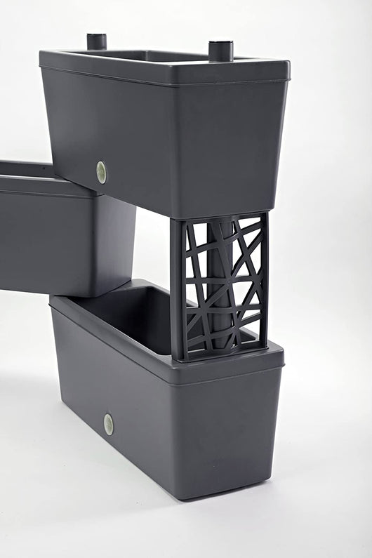 Brick - Kit di 5 fioriere componibili per composizioni di fiori, piante aromatiche e orto verticale. Kit di 5 fioriere collegabili da 59cm. Colore grigio. Made in Italy