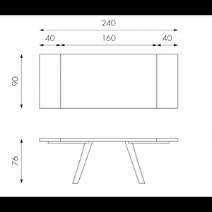Bridge STONES Tavolo Allungabile 160/240 x 90 cm