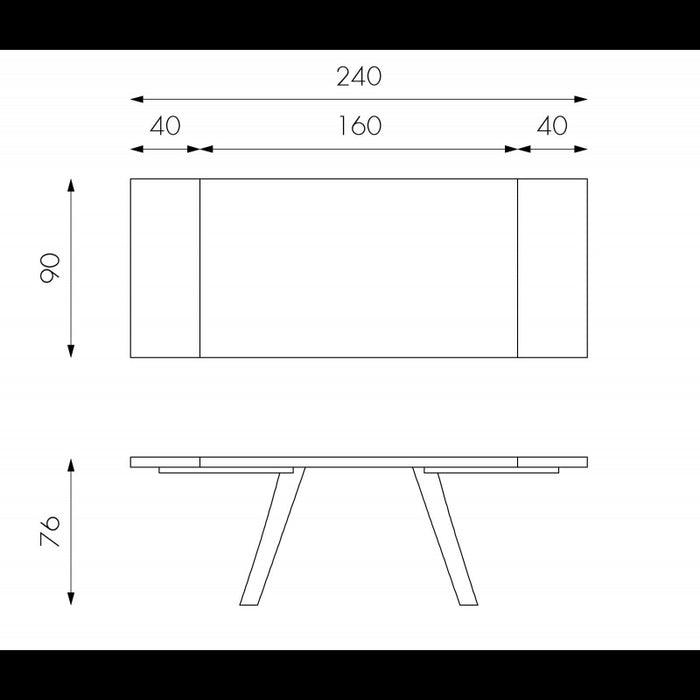Bridge STONES Tavolo Allungabile 160/240 x 90 cm