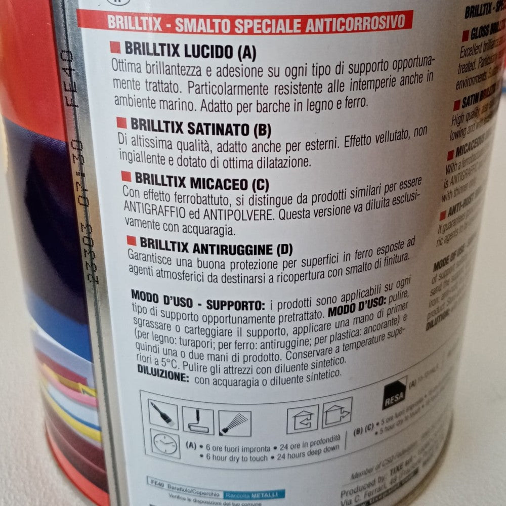 Brilltix 750ml smalto lucido base solvente colore verde vittoria diretto su ruggine