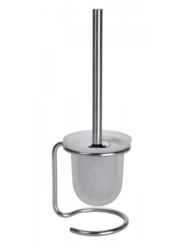 Scopino in vetro su supporto nero spazzolato OMEGA 11x40x13 cm