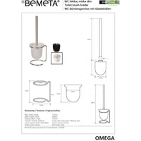 Scopino in vetro su base spazzolata bianca OMEGA 11x40x13 cm
