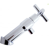 Scopino in vetro su base spazzolata bianca OMEGA 11x40x13 cm