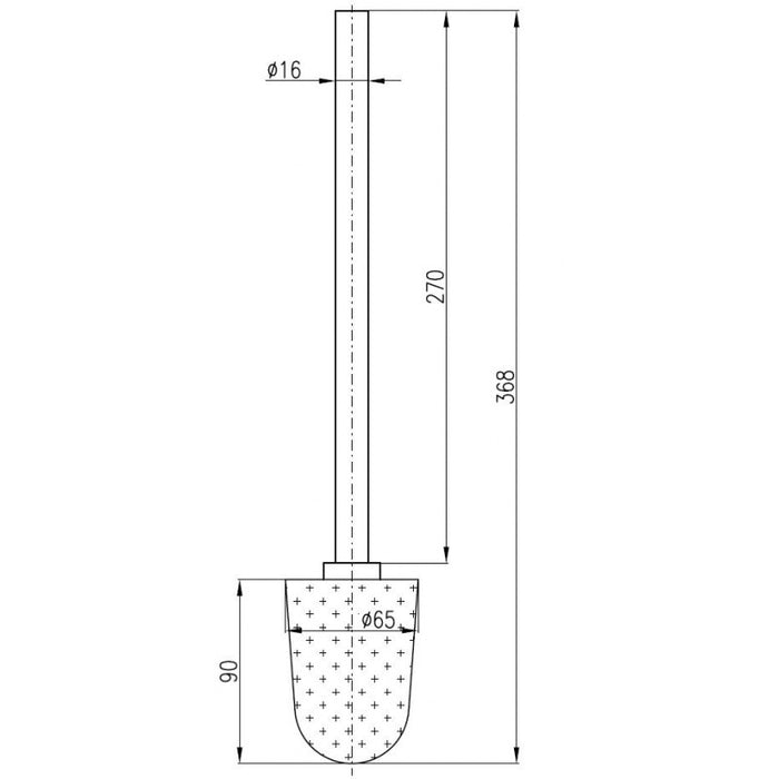 MORAVA Scopino per WC in ceramica retrò 6,5x 36,8 cm, spazzola bianca
