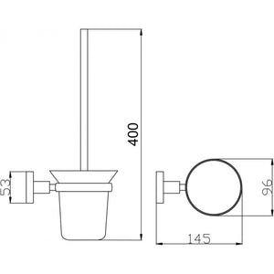 Scopino WC a parete COLORADO in vetro e ottone dorato 40 cm