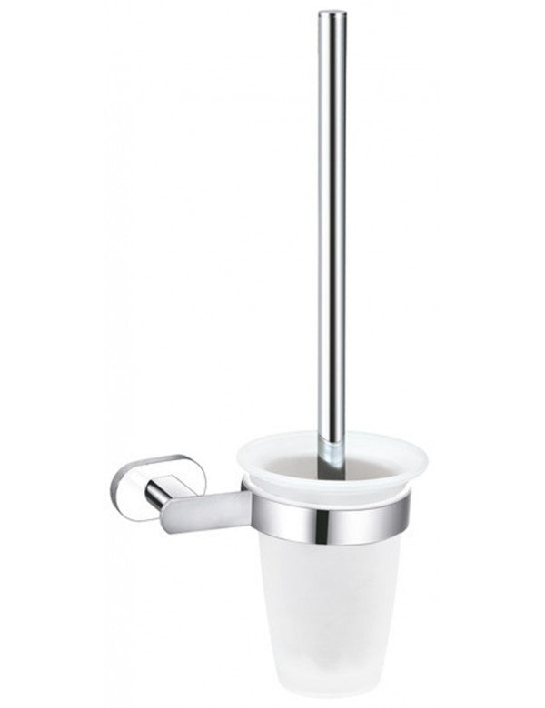Scopino WC a muro YUKON in vetro e ottone bianco cromato 40 cm