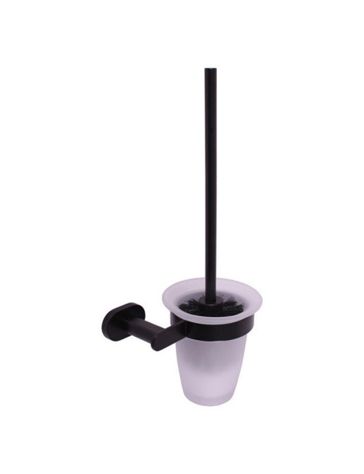 Scopino WC a parete YUKON in vetro e ottone nero opaco 40 cm