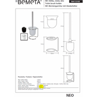 Scopino NEO bianco, tazza in vetro 40x11x13cm