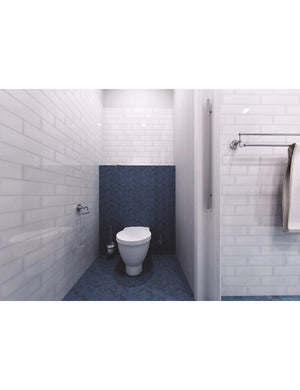 Scopino RETRO in ottone cromato, tazza in vetro 11x36x15 cm