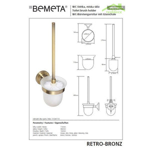 Scopino da parete RETRO in ottone, tazza in vetro 11x36x15 cm