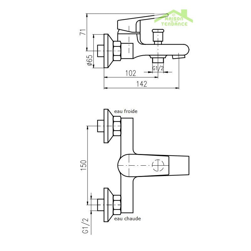 Scopino WC da parete in vetro PLAZA 15x11,5x38 cm