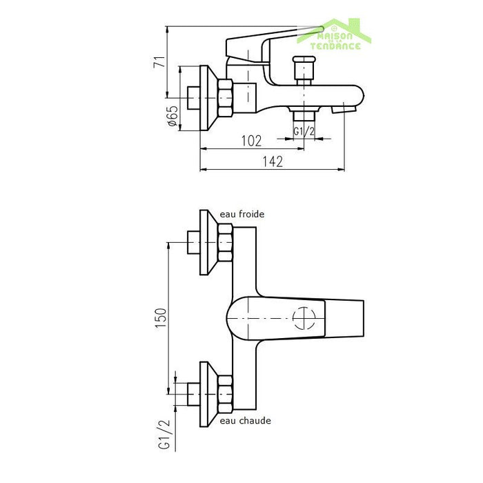 Scopino WC da parete in vetro PLAZA 15x11,5x38 cm