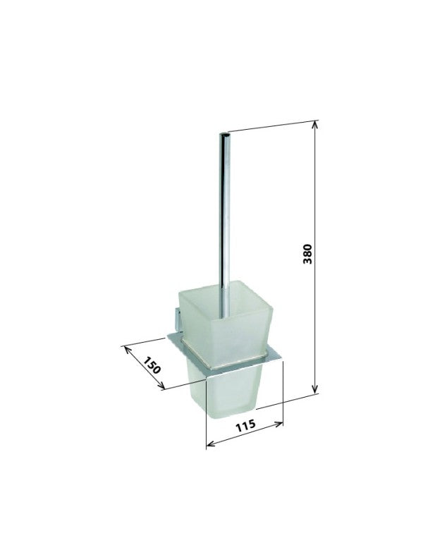 Scopino WC da parete in vetro PLAZA 15x11,5x38 cm