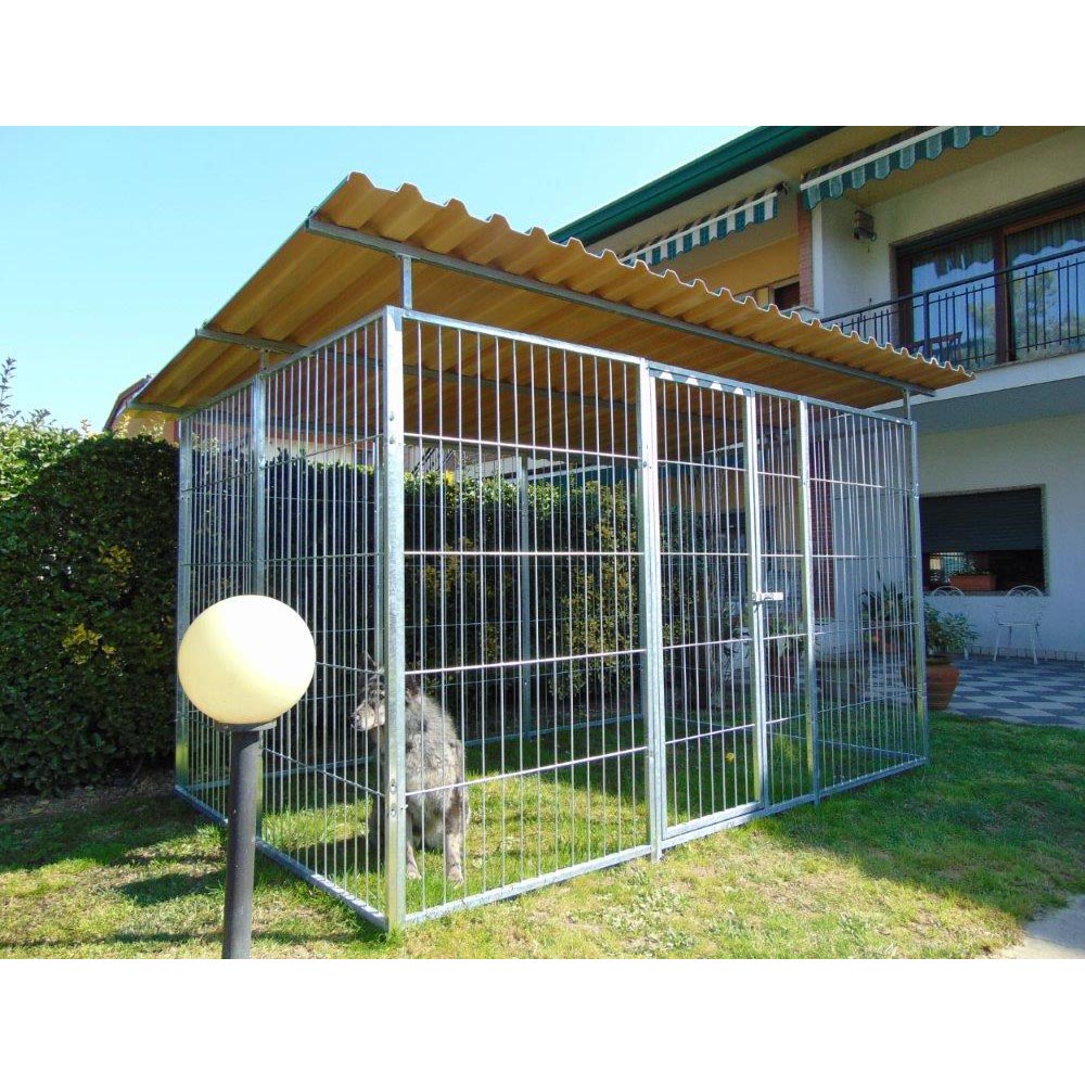 Recinto per cani 3x2 metri con copertura zincatura a caldo viteria compresa