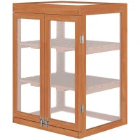 Mini Serra da Giardino a 3 Ripiani in Legno e Policarbonato, 58x44x78cm, Arancione