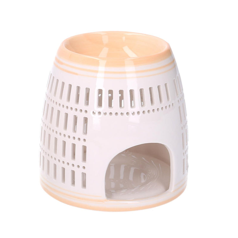 Bruciaessenze ceramica arancione tondo cmÃ¸12,6h12,6