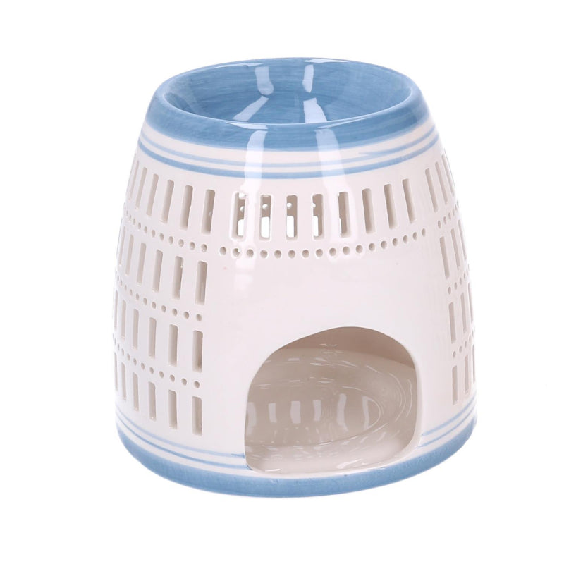 Bruciaessenze ceramica blu tondo cmÃ¸12,6h12,6
