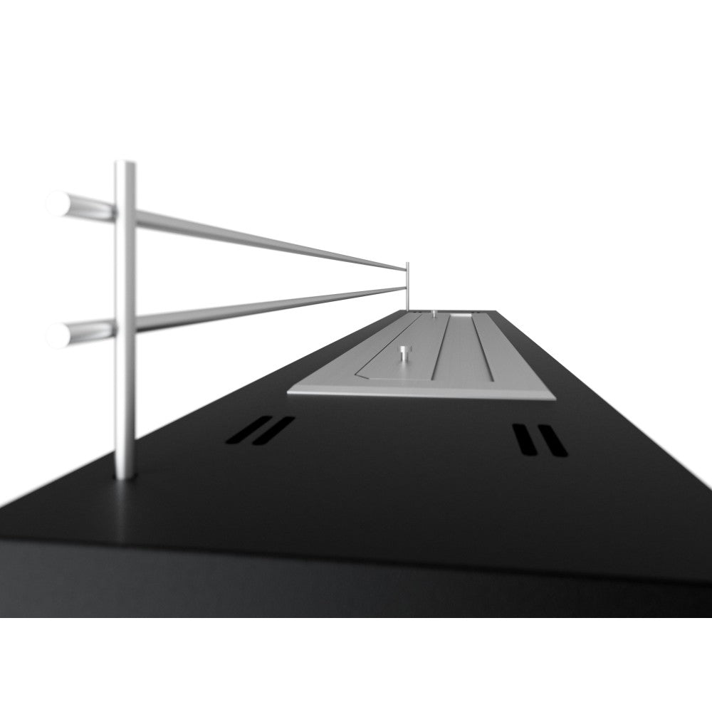 Bruciatore a bioetanolo inserto da appoggio nero opaco in inox 120cm con griglia