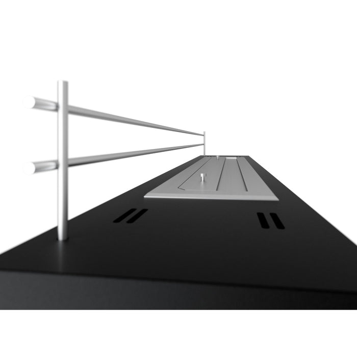 Bruciatore a bioetanolo inserto da appoggio nero opaco in inox 120cm con griglia