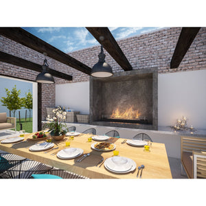 Bruciatore a bioetanolo inserto da appoggio nero opaco in inox 120cm con griglia