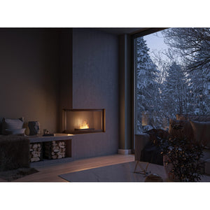 Bruciatore a bioetanolo inserto da appoggio nero opaco in inox 50cm