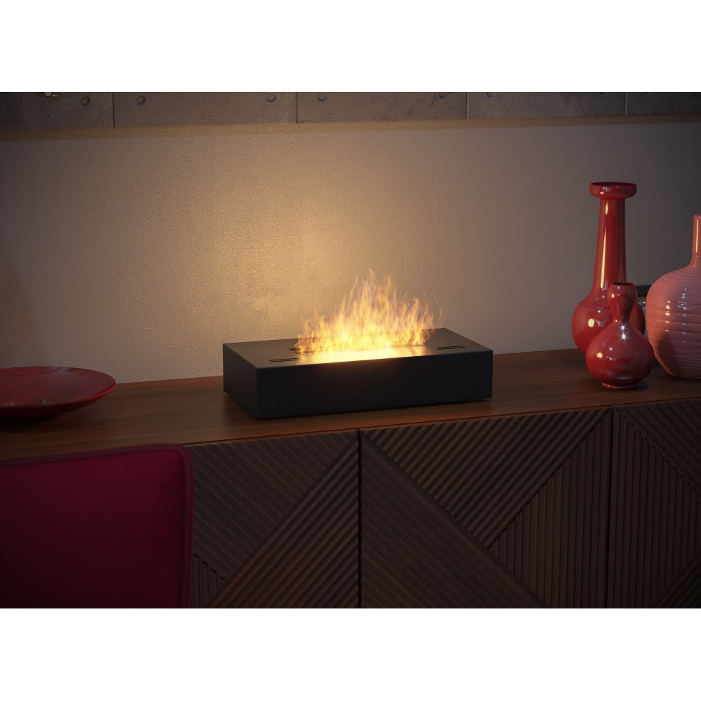 Bruciatore a bioetanolo inserto da appoggio nero opaco in inox 50cm