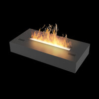 Bruciatore a bioetanolo inserto da appoggio nero opaco in inox 50cm