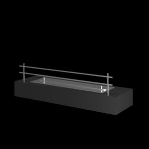 Bruciatore a bioetanolo inserto da appoggio nero opaco in inox 60cm con griglia