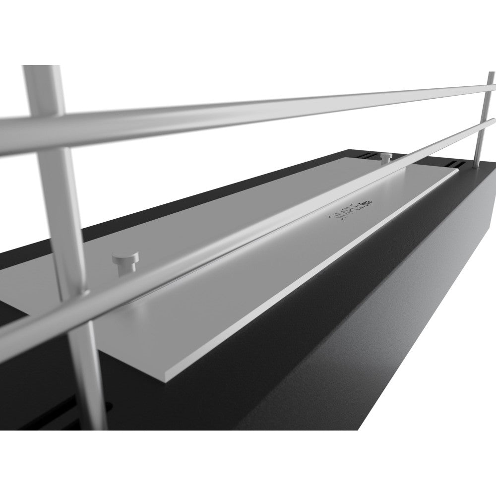 Bruciatore a bioetanolo inserto da appoggio nero opaco in inox 60cm con griglia