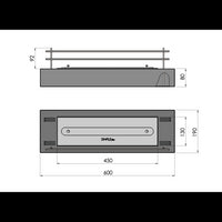 Bruciatore a bioetanolo inserto da appoggio nero opaco in inox 60cm con vetri