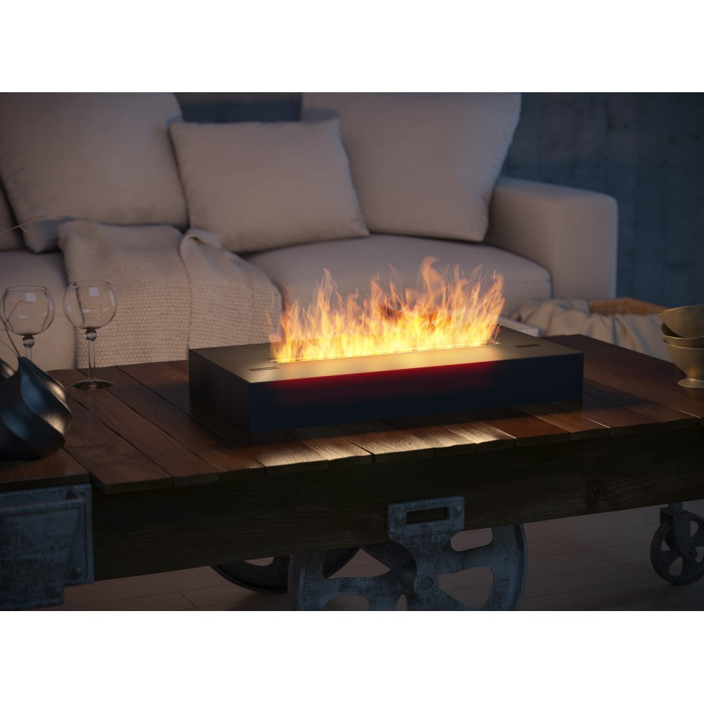 Bruciatore a bioetanolo inserto da appoggio nero opaco in inox 60cm