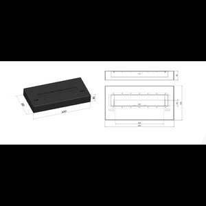 Bruciatore a bioetanolo inserto da appoggio nero opaco in inox 60cm