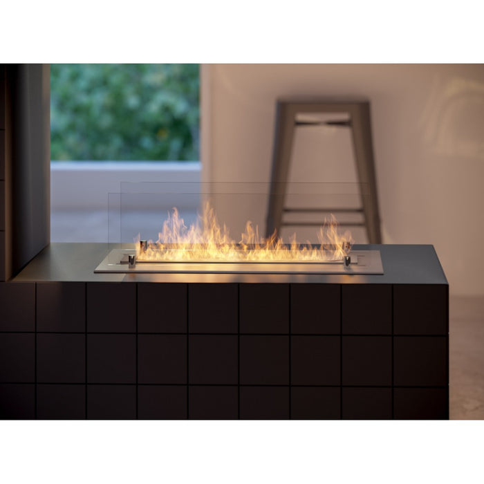 Bruciatore a Bioetanolo inserto/Appoggio 60cm in Inox con Vetri Inclusi