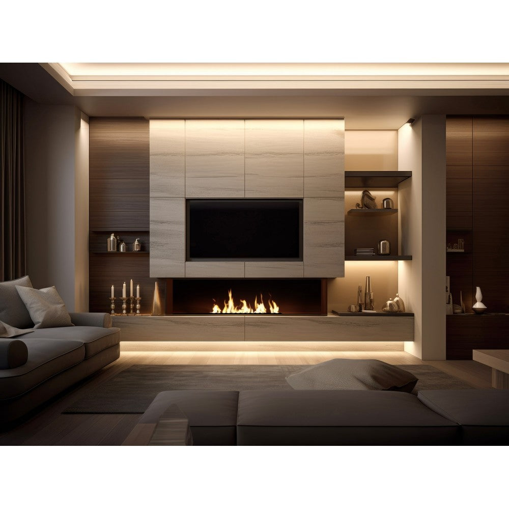 Bruciatore Inserto a Bioetanolo 100cm in Inox nero da incasso da 4 lt