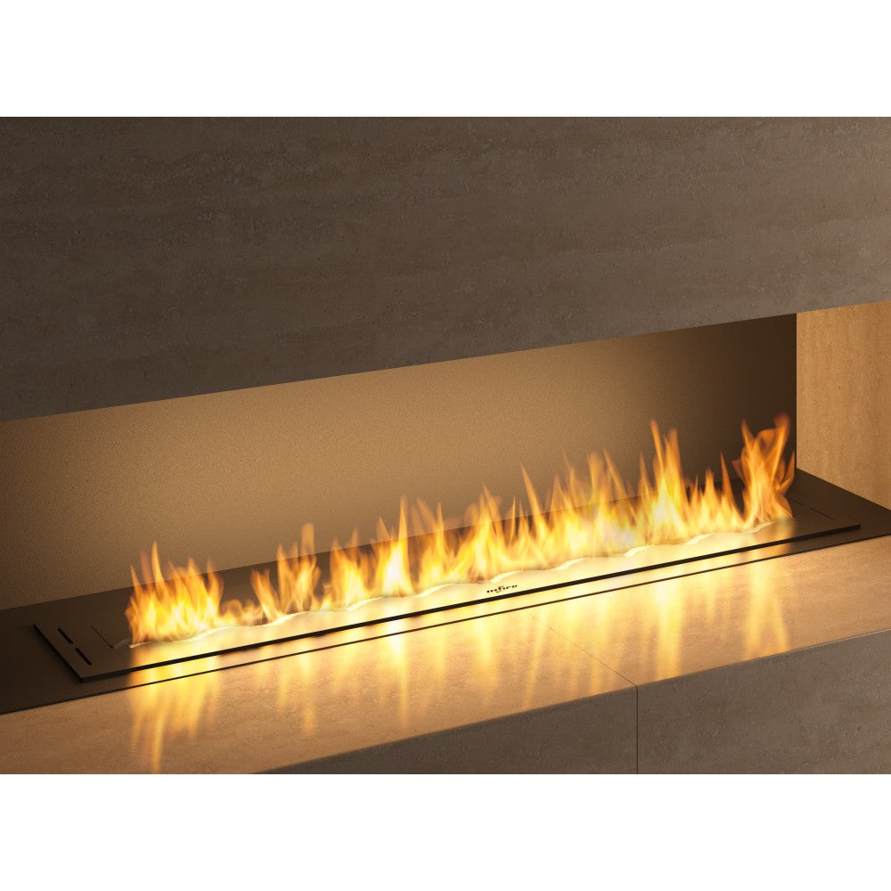 Bruciatore Inserto a Bioetanolo 120cm in Inox nero da incasso da 5 lt