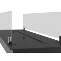 Bruciatore Inserto a Bioetanolo 120cm in Inox nero da incasso o appoggio da 4 lt con vetri inclusi