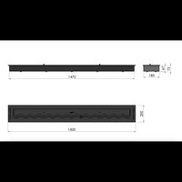 Bruciatore Inserto a Bioetanolo 150cm in Inox nero da incasso da 6 lt