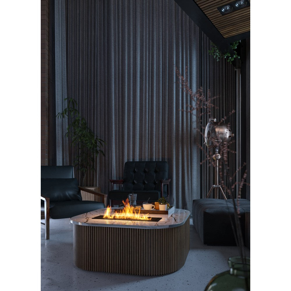 Bruciatore Inserto a Bioetanolo 50cm in Inox nero da incasso da 1 lt