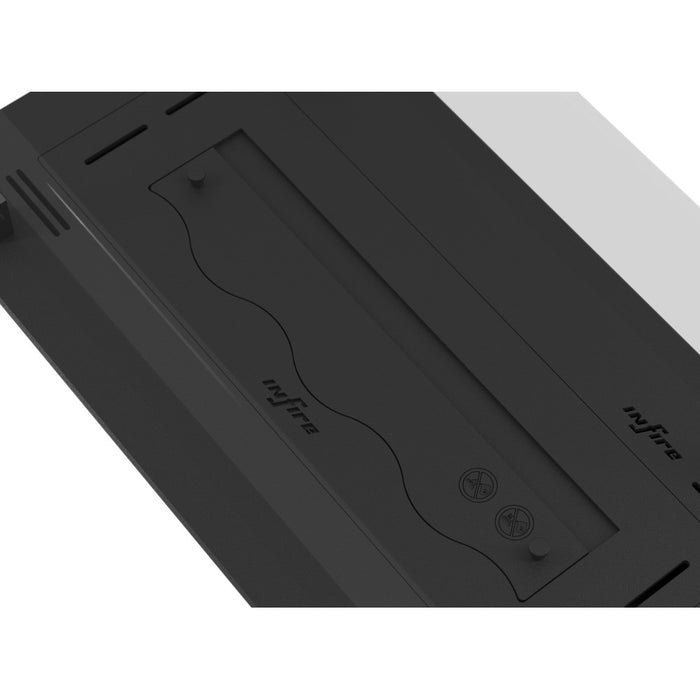 Bruciatore Inserto a Bioetanolo 60cm in Inox nero da incasso o appoggio da 1 lt con vetri inclusi